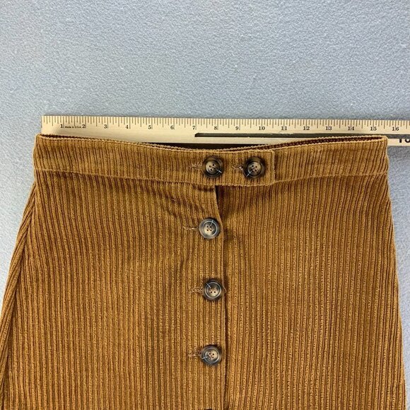Chelsea Violet Skirt Womens Large Brown Corduroy Button Front Short Cotton - Picture 4 of 11